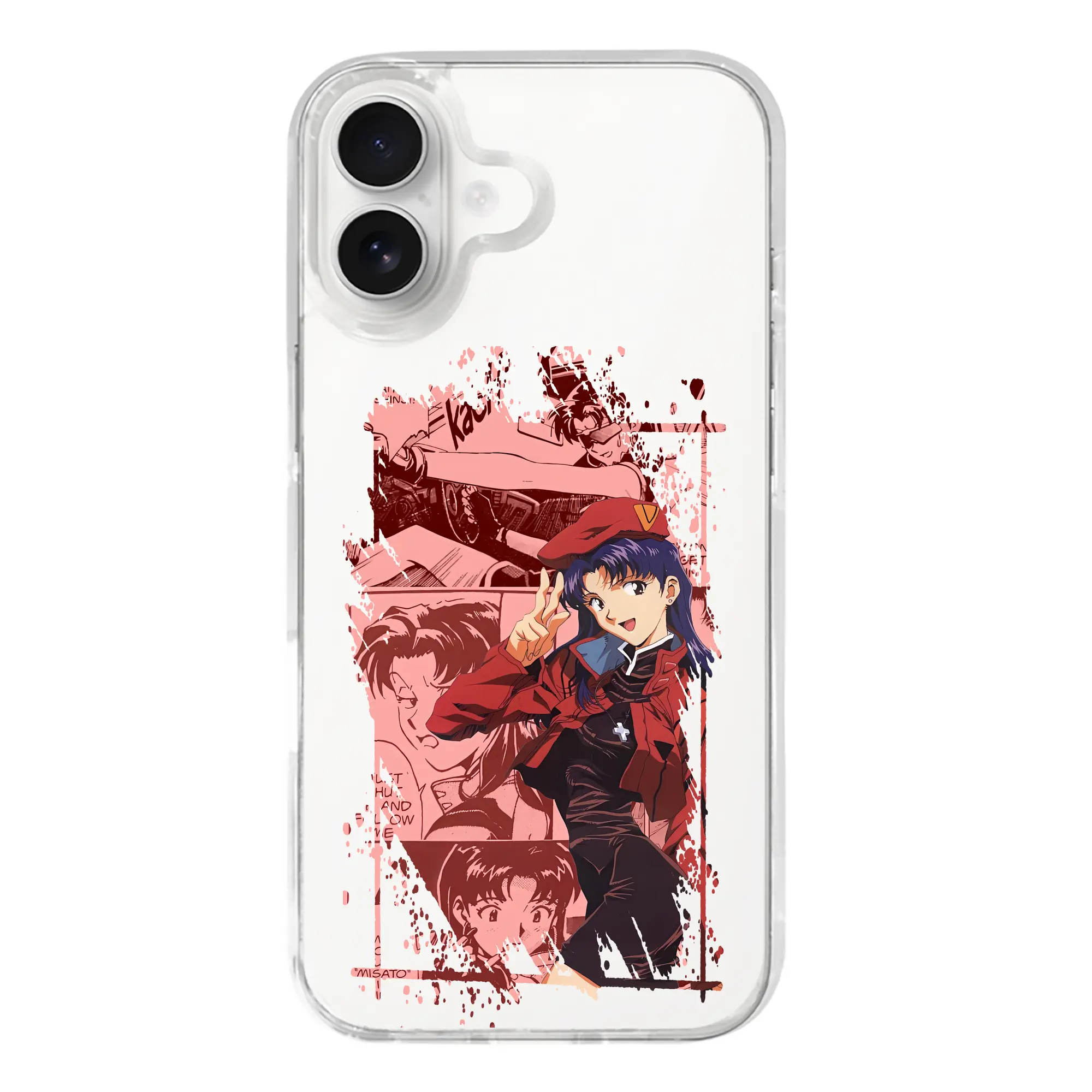 エヴァンゲリオン グッズ,葛城ミサト - iPhone 17シリーズ 透明スマホケース – 薄型・耐衝撃・精密フィット保護カバー